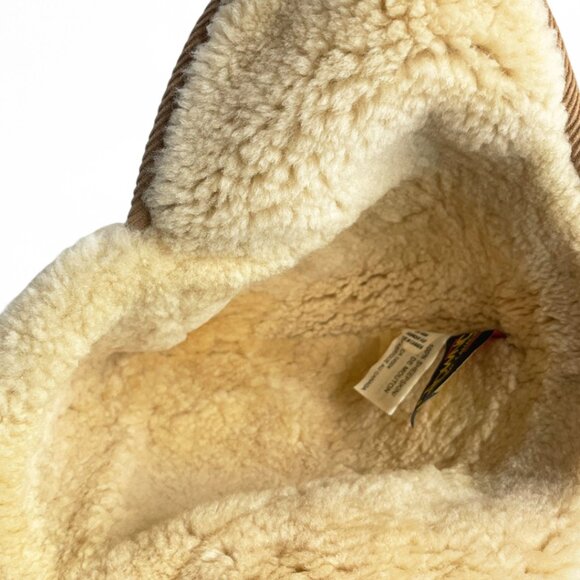 Vintage Shearling Sheepskin Aviator Trapper Canada Made Crown Cap Hat Medium - Picture 10 of 12